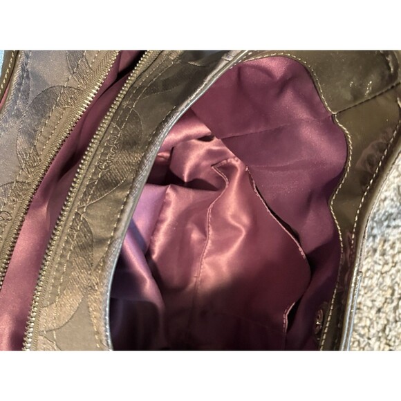 Coach Signature Madison Maggie Hobo Brown Canvas Shoulder Bag 18762 - Picture 5 of 9